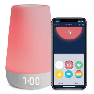 imageHatch Rest Baby ampamp Kids Sound Machine  2nd Gen  Childs Night Light Alarm Clock Toddler Sleep Trainer TimetoRise White Noise Bedtime Stories Portable Backup Battery with Charging Base1st Gen Device Only